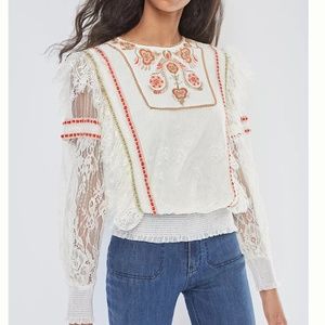 Anthropologie Tali Embroidered Top